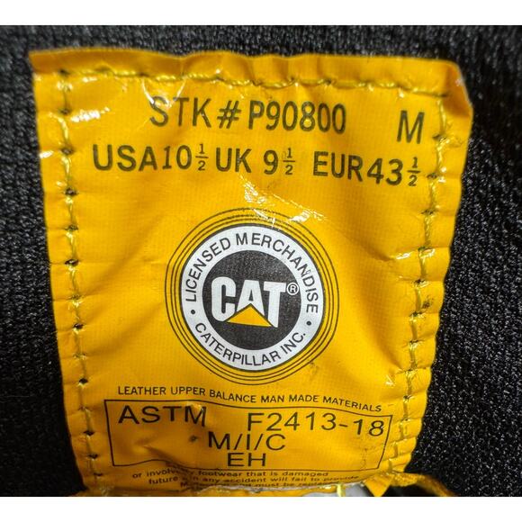 Caterpillar CAT Outline ST Steel Toe Work Boots Black Men’s 10.5 NIB - Picture 8 of 9